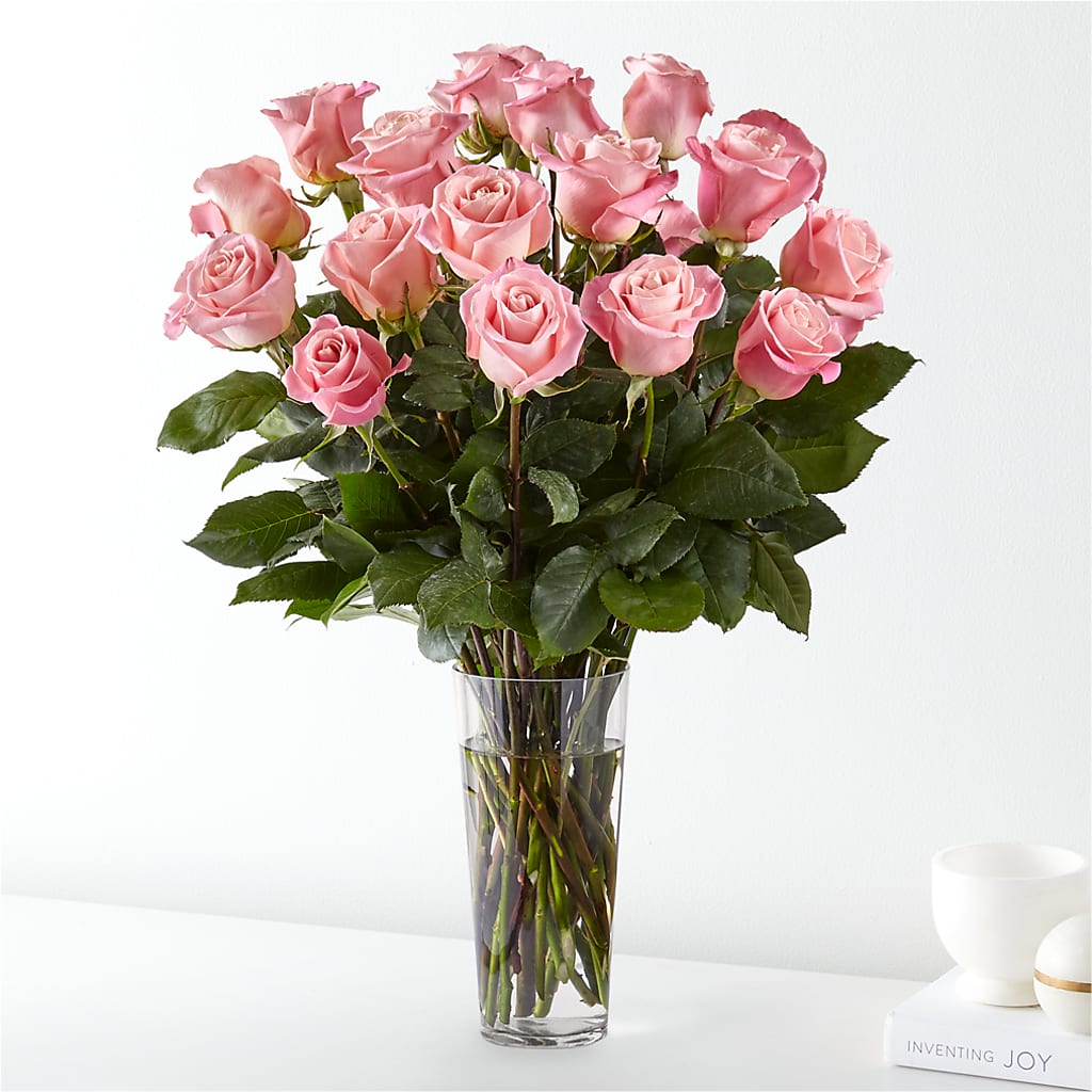 Long Stem Pink Rose Bouquet – XOXO FLORALS & WINE, Newark OH