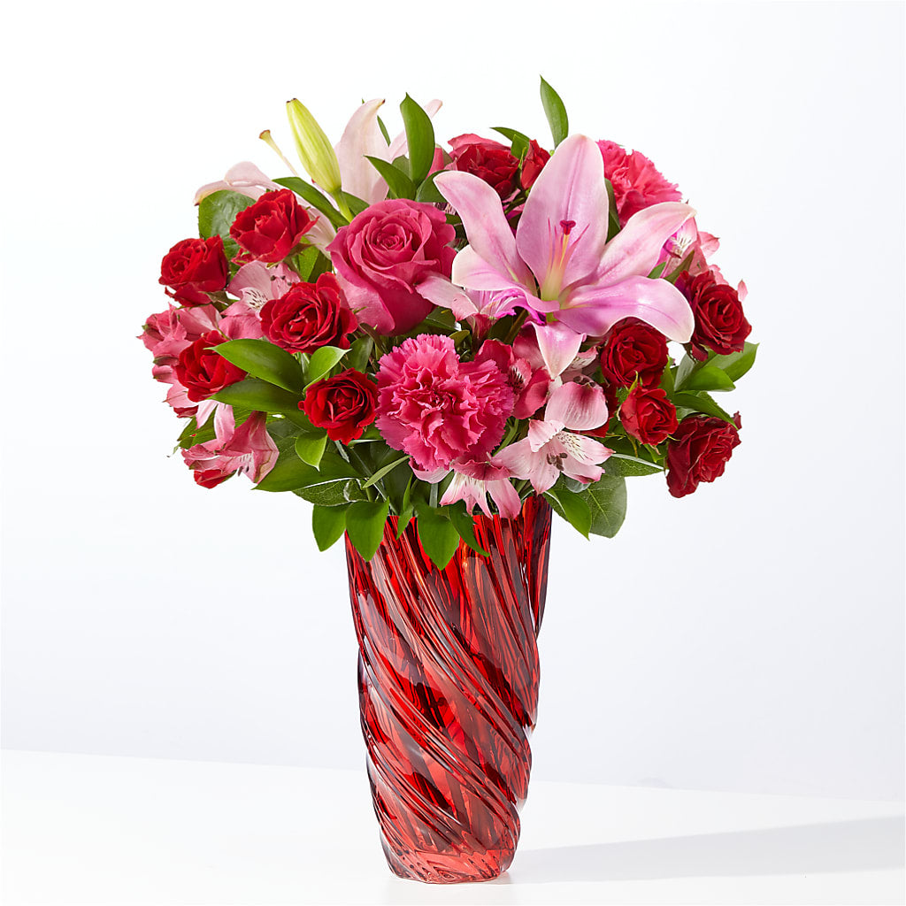 In Love Bouquet with Luxe Swirl Vase – XOXO FLORALS & WINE, Newark OH