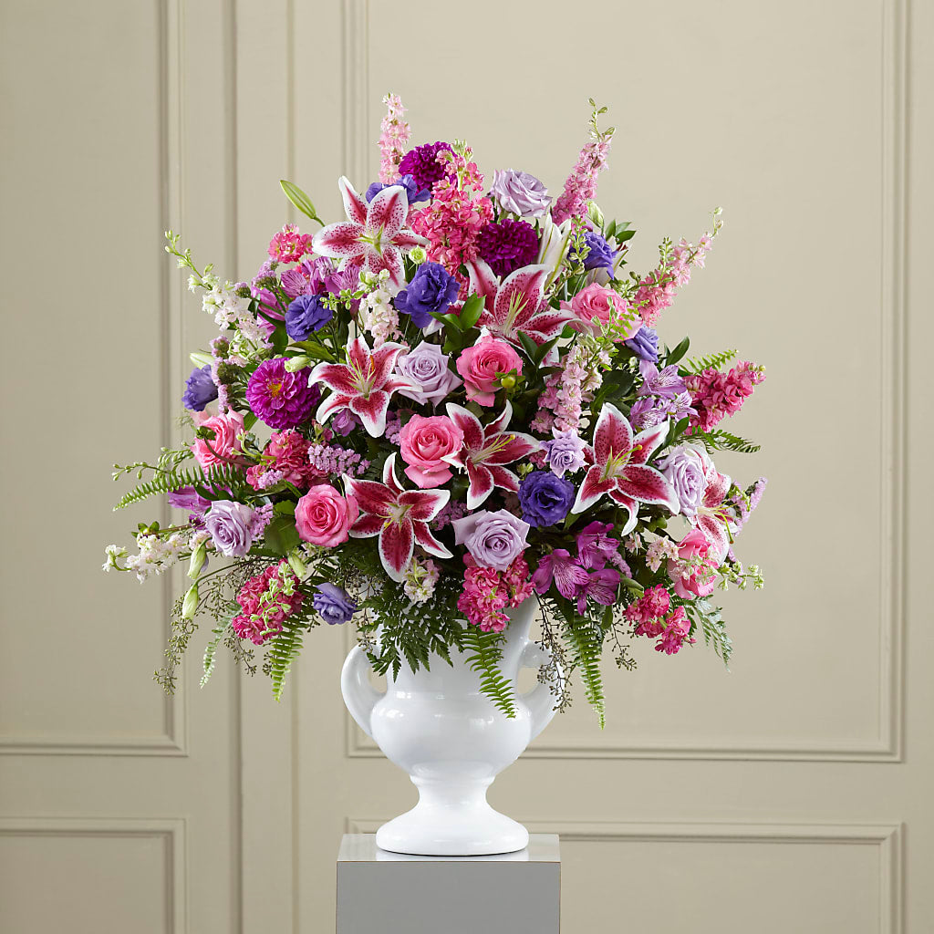 Peaceful Tribute Arrangement – XOXO FLORALS & WINE, Newark OH