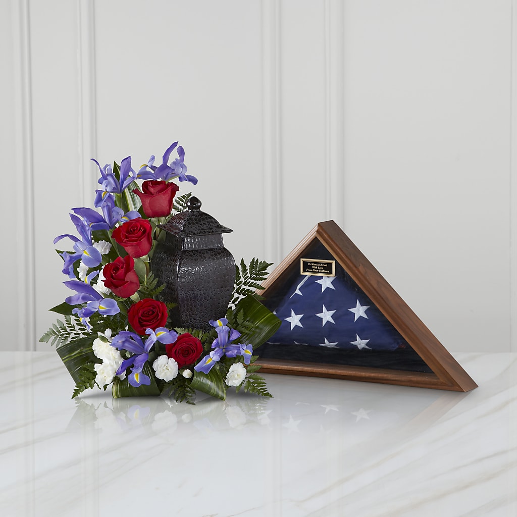 Patriotic Tribute Arrangement – XOXO FLORALS & WINE, Newark OH