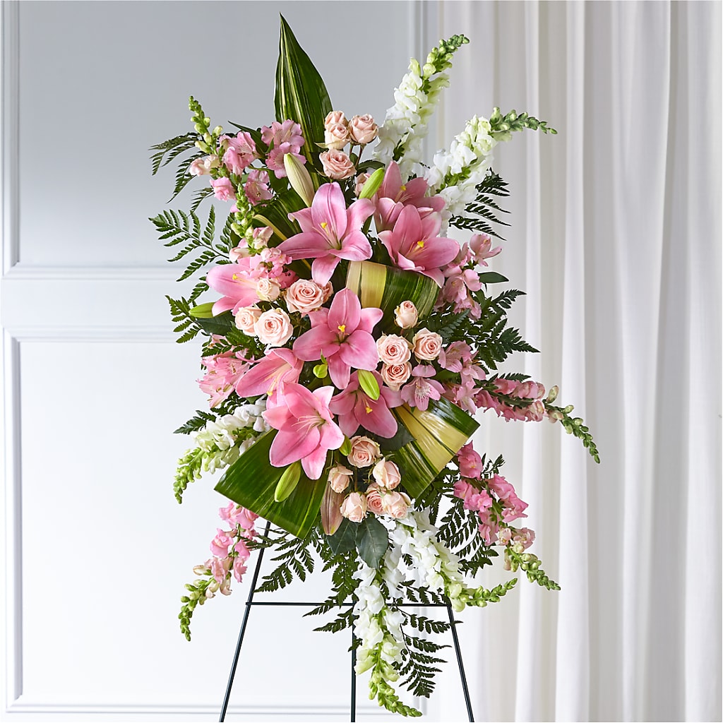 Elegant Embrace Standing Spray – XOXO FLORALS & WINE, Newark OH