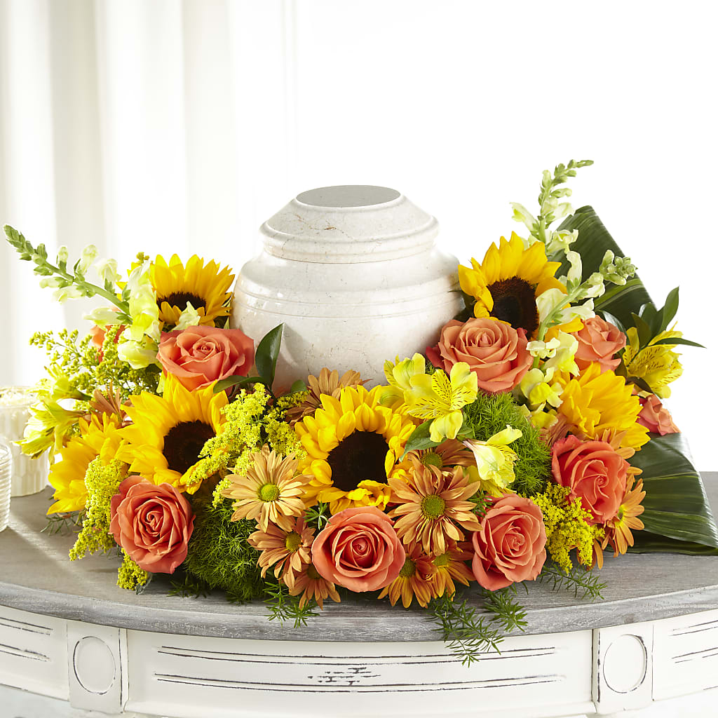 Faithful Sunflower Cremation Adornment – XOXO FLORALS & WINE, Newark OH