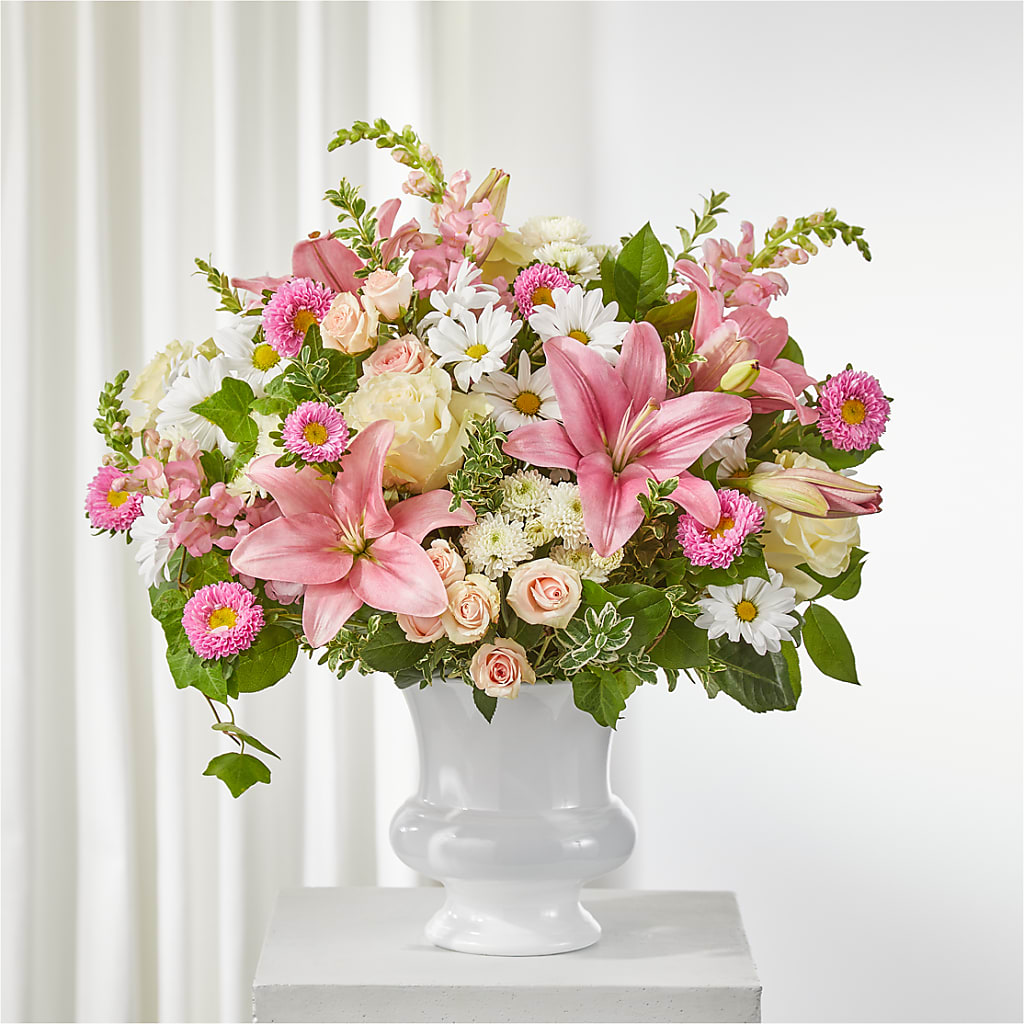 Empathetic Blooms Urn Arrangement – XOXO FLORALS & WINE, Newark OH