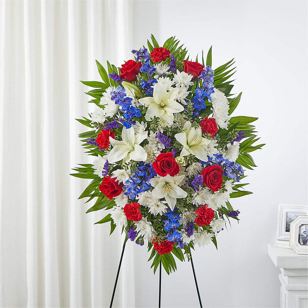 Cherished Service Standing Spray – XOXO FLORALS & WINE, Newark OH