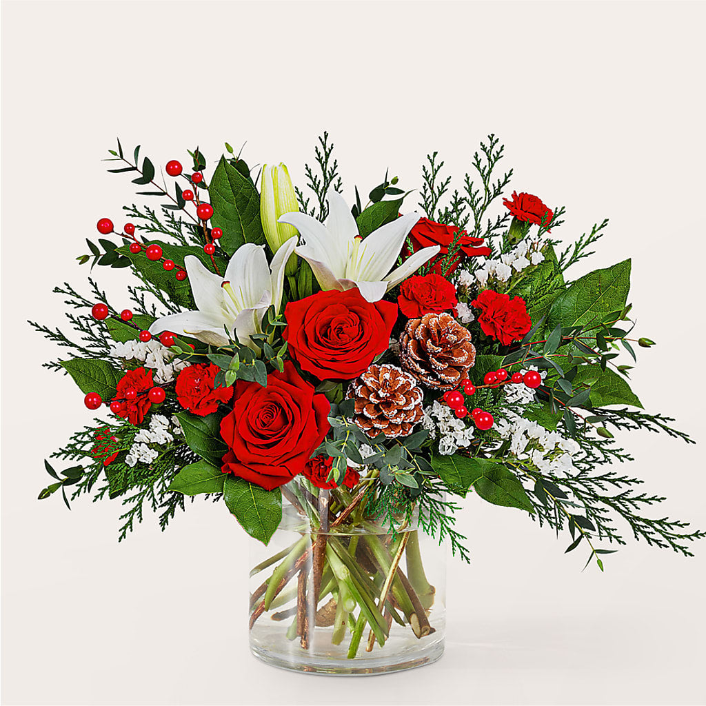 Best in Snow Bouquet – XOXO FLORALS & WINE, Newark OH