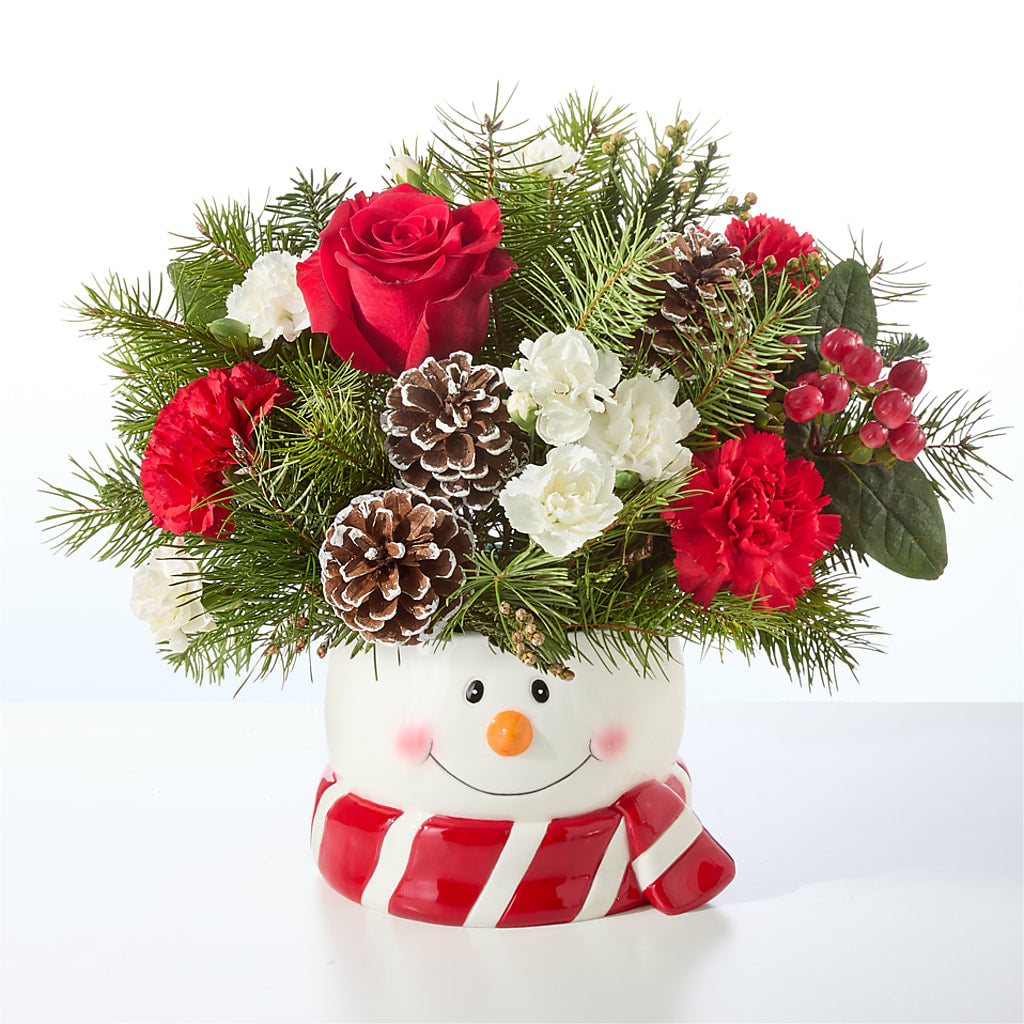 Jolly Snowman Bouquet – XOXO FLORALS & WINE, Newark OH
