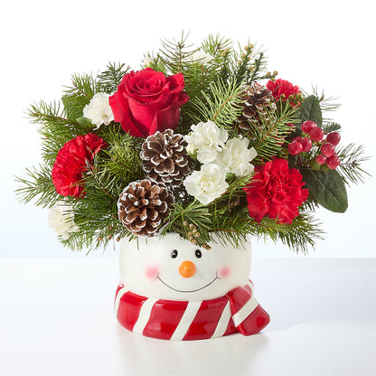 Jolly Snowman Bouquet – XOXO FLORALS & WINE, Newark OH