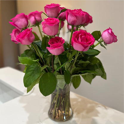 Long Stem Pink Rose Bouquet – XOXO FLORALS & WINE, Newark OH