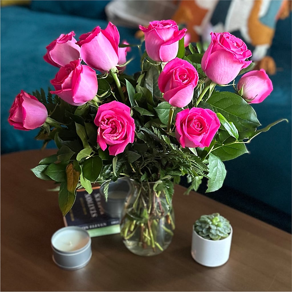 Long Stem Pink Rose Bouquet – XOXO FLORALS & WINE, Newark OH