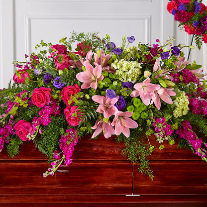 Radiant Tribute Casket Spray – XOXO FLORALS & WINE, Newark OH