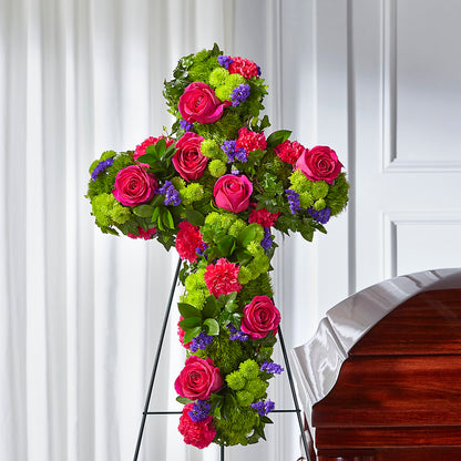 Tribute Rose Floral Cross – XOXO FLORALS & WINE, Newark OH