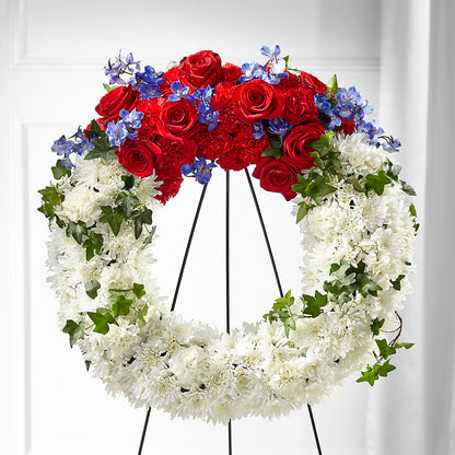 Patriotic Passion Wreath – XOXO FLORALS & WINE, Newark OH