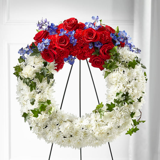 Patriotic Passion Wreath – XOXO FLORALS & WINE, Newark OH