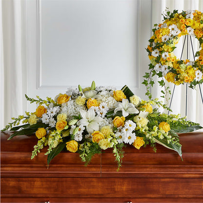 Golden Harmony Casket Spray – XOXO FLORALS & WINE, Newark OH