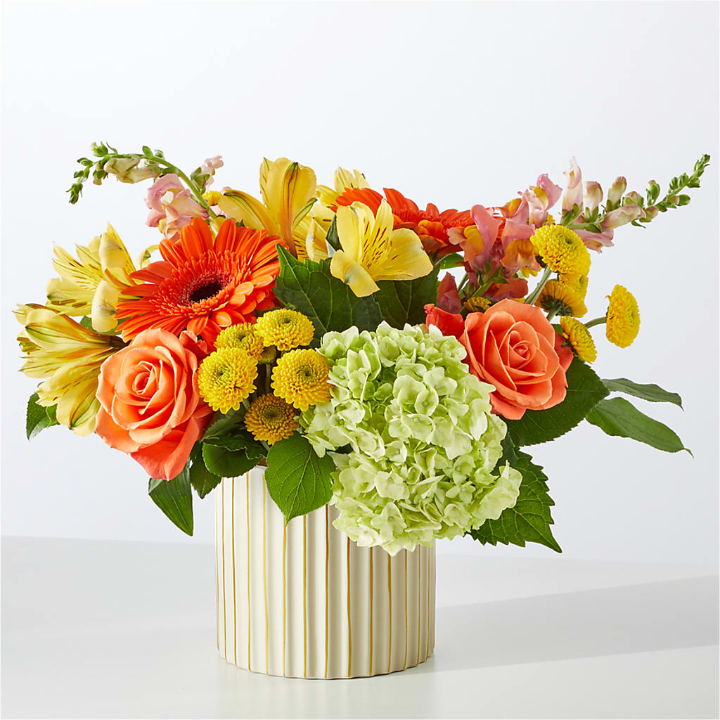 Autumn Sunshine Bouquet with Ivory Vase – XOXO FLORALS & WINE, Newark OH