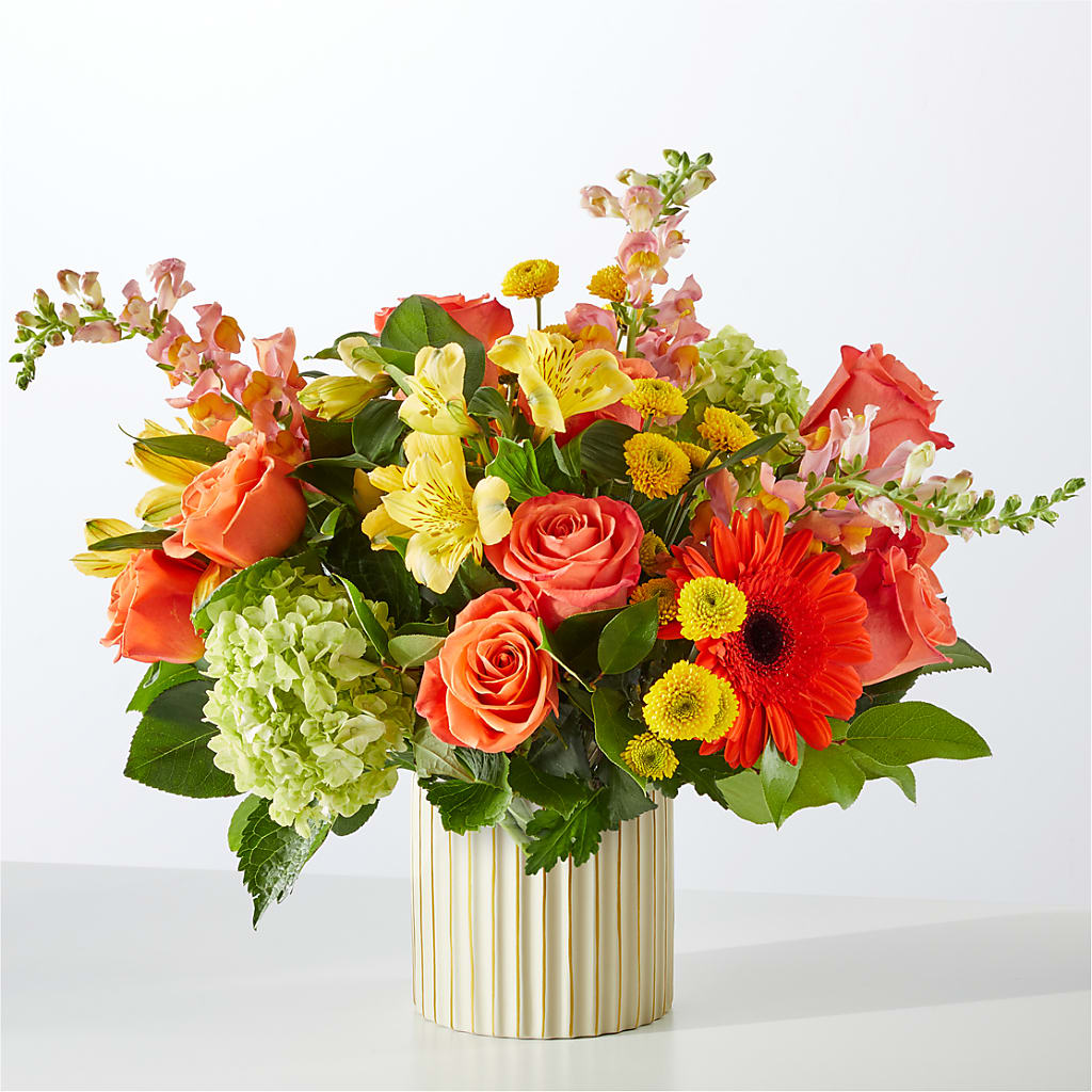 Autumn Sunshine Bouquet with Ivory Vase – XOXO FLORALS & WINE, Newark OH