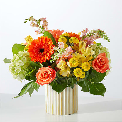 Autumn Sunshine Bouquet with Ivory Vase – XOXO FLORALS & WINE, Newark OH