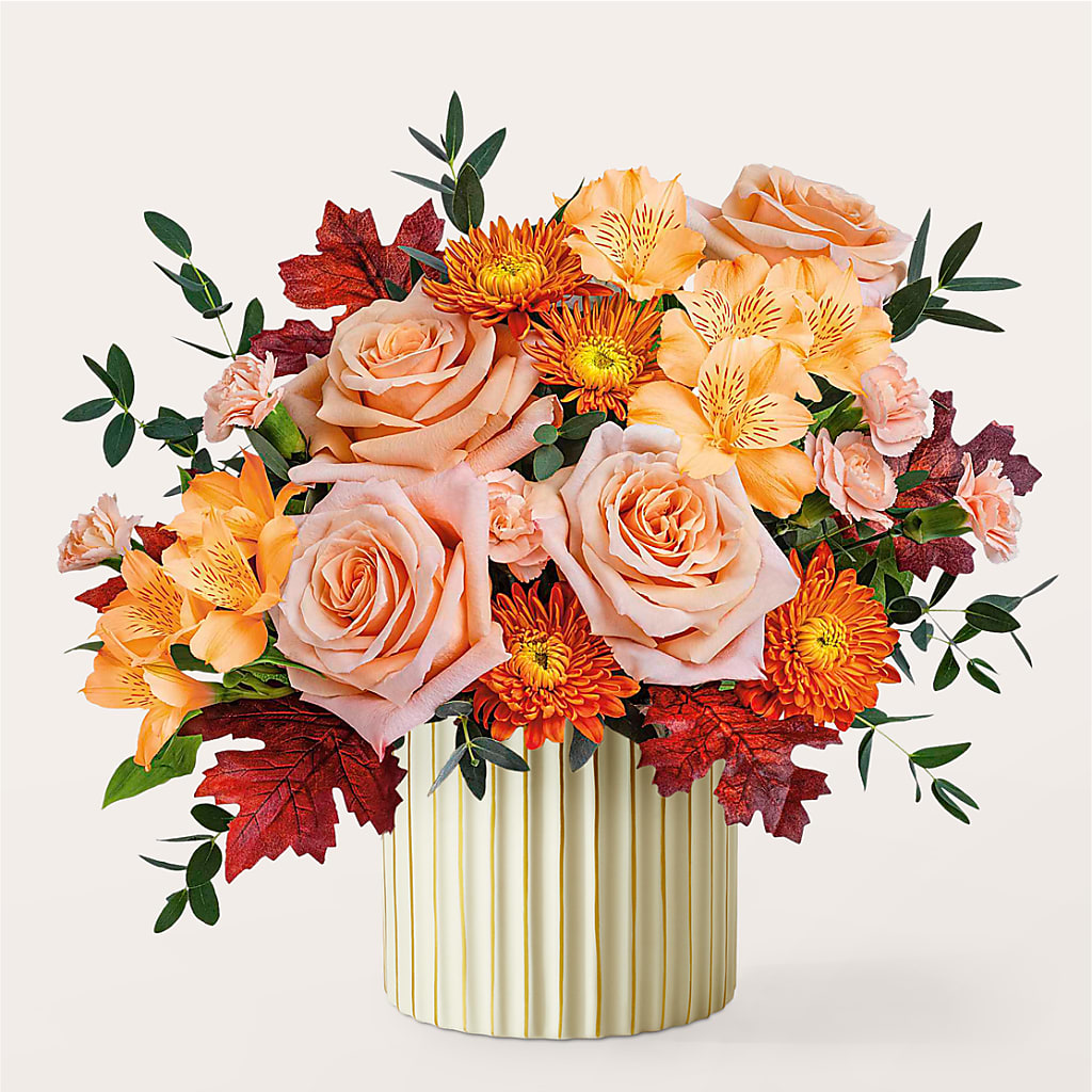 Spiced Latte Bouquet with Ivory Vase – XOXO FLORALS & WINE, Newark OH