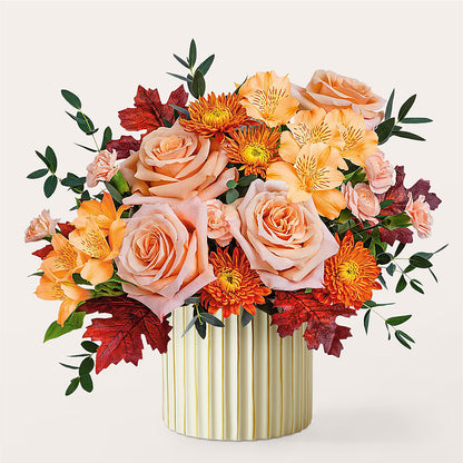 Spiced Latte Bouquet with Ivory Vase – XOXO FLORALS & WINE, Newark OH
