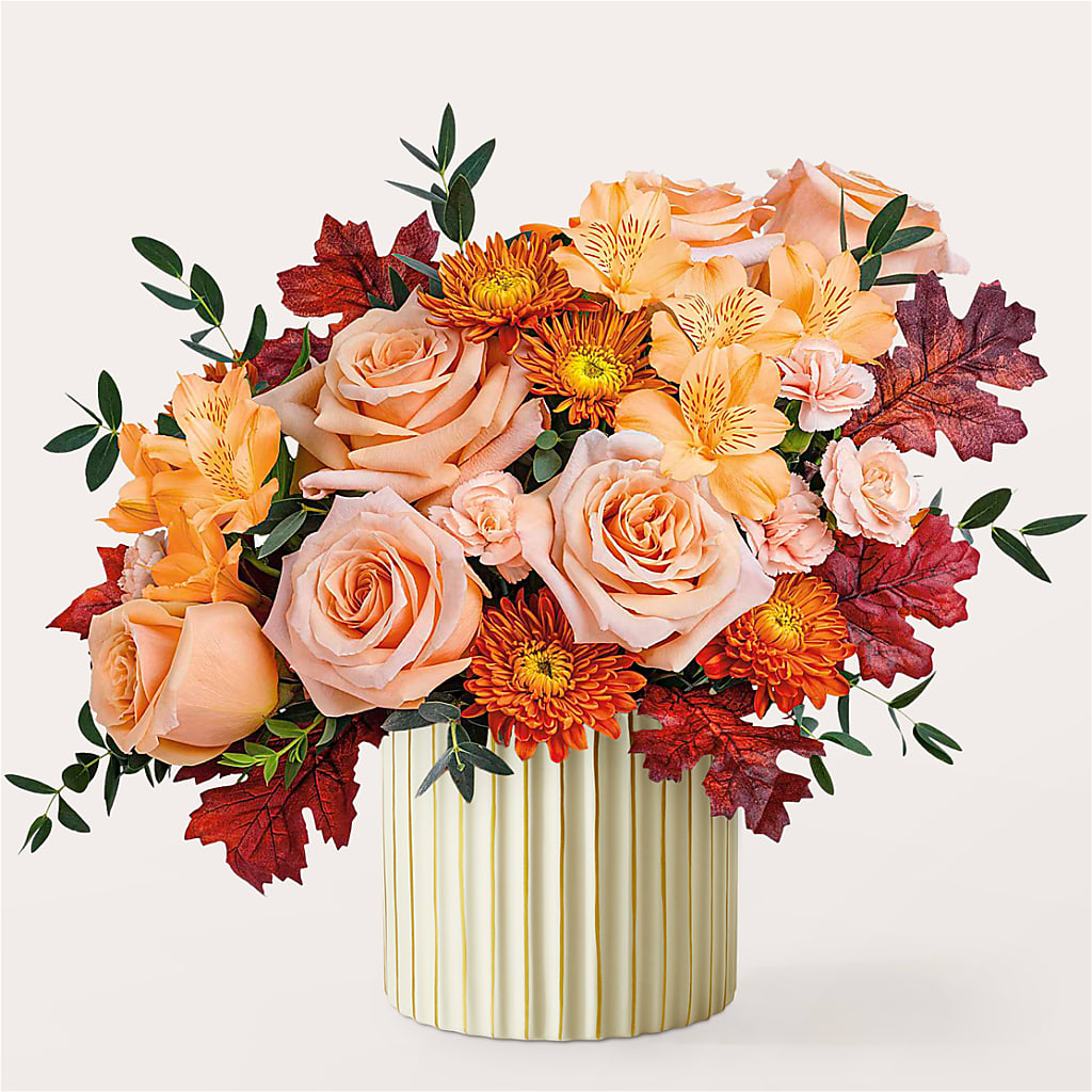 Spiced Latte Bouquet with Ivory Vase – XOXO FLORALS & WINE, Newark OH