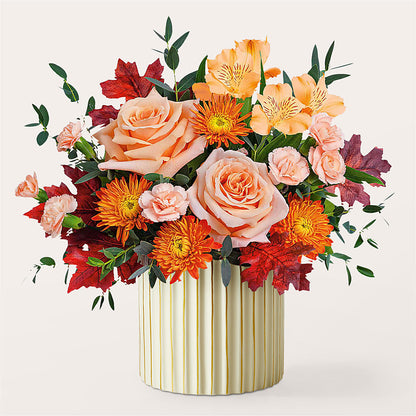 Spiced Latte Bouquet with Ivory Vase – XOXO FLORALS & WINE, Newark OH